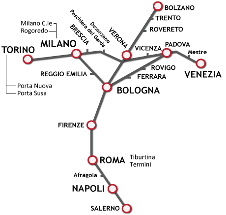 イタロの路線図