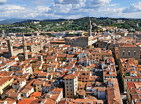 鐘楼からの絶景とフィレンツェの町並み